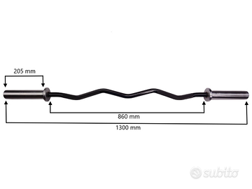 Bilanciere ez curl 130 cm 10 kg allenamento