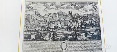 Antica stampa di Bergamo rarissima xilografia 
