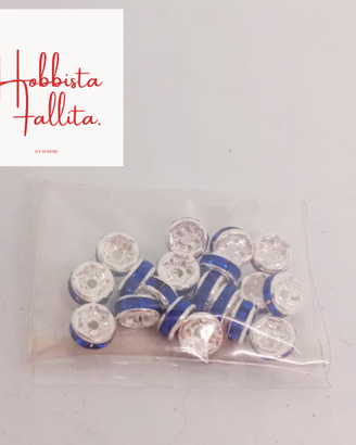 distanziatori in cristalli tipo swaroski blu
