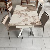 Tavolo in gress marmo allungabile con sedie