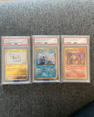 Duo dark charizard e dark blastoise psa9 e pikachu