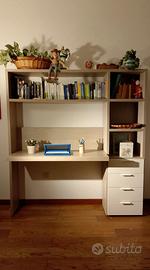 Scrivania e libreria legno