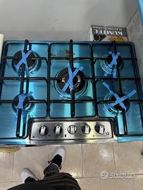 Piano cottura 70cm acciaio 5fuochi nuovo garantito