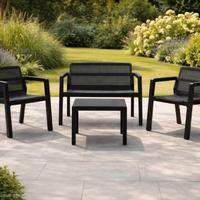 Set Relax Giardino Rattan in Resina Bianco o Nero 