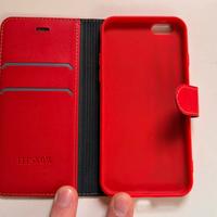 COVER PORTAFOGLIO IPHONE 6 6S PELLE ROSSA