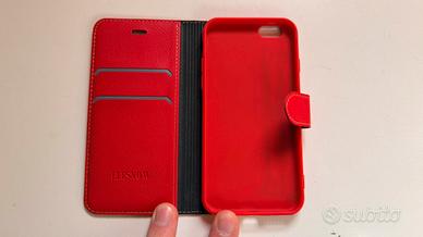 COVER PORTAFOGLIO IPHONE 6 6S PELLE ROSSA