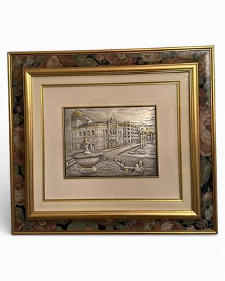 Quadro in argento in rilievo