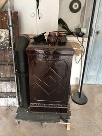 stufa in cotto smaltato "Felici-Prato" con camino