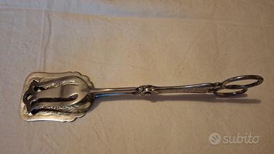 Pinza vintage argentata, da portata