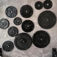 Lotti di dischi , pesi in ghisa .