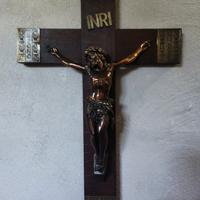 UNICO - Cristo crocefisso in legno e bronzo 