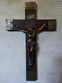 UNICO - Cristo crocefisso in legno e bronzo 