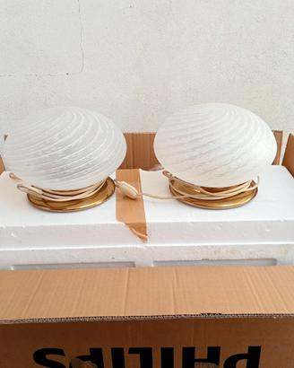  Lampade da tavolo in vetro di murano bianco 