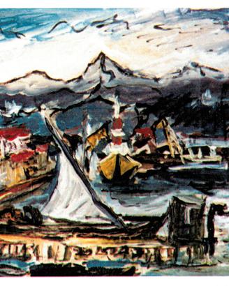 Pietro Rosa "Marina del Canaletto con cantieri"