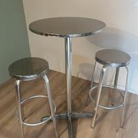 Tavolo con sgabelli bar alluminio