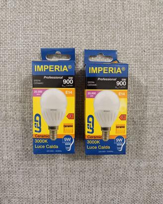 2 lampadine LED 9W E14 3000K Imperia