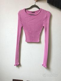 Maglia rosa manica lunga