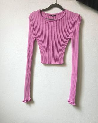 Maglia rosa manica lunga