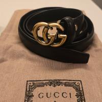 cintura in pelle nera Gucci