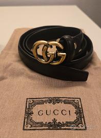 cintura in pelle nera Gucci
