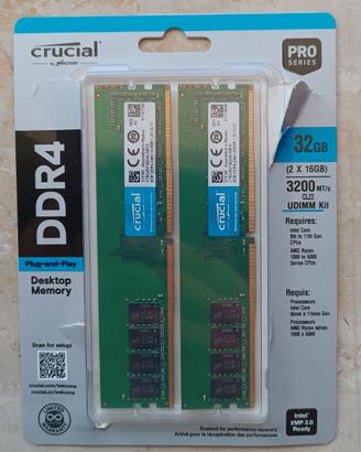 Kit 2x8 GB RAM DDR4 Crucial