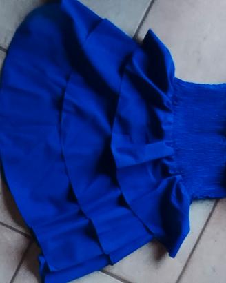 abito blu a balze