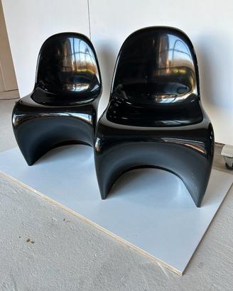 SET di 2 VITRA Verner Panton resina Nera