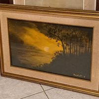 Dipinto su Tela Paesaggio Fluviale cm 63 x 44 