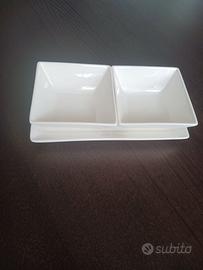 La Porcellana Bianca:vassoietto e 2 ciotole(nuovi)