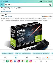 NVIDIA ASUS G FORCE GT 730 LOW PROFILE