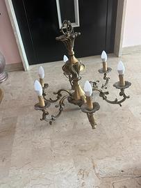 Lampadario ottone già smontago
