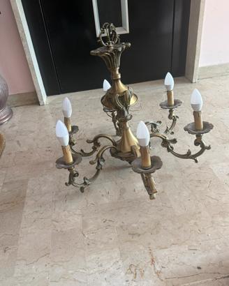 Lampadario ottone già smontago