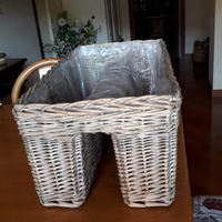 Portariviste/FIORIERA + BAULE RATTAN grigi