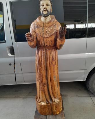 Statua san Francesco in legno