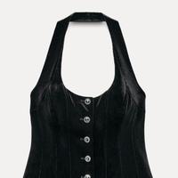 Gilet velluto con bottoni a gioiello