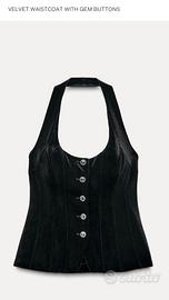 Gilet velluto con bottoni a gioiello