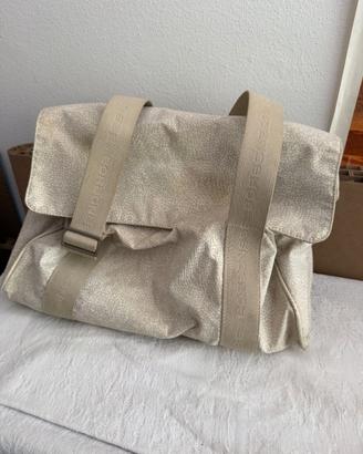 Borbonese OP borsa shopper tracolla originale beig