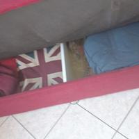 DIVANO LETTO  CONTENITORE  ROSSO 