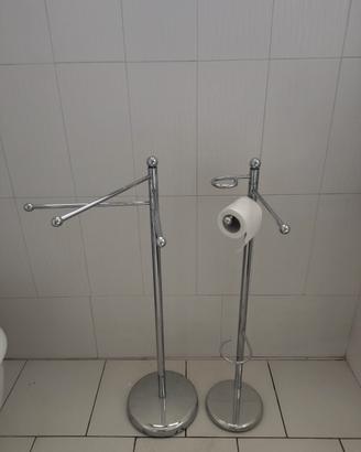 coppia piantane inox  da terra per bagno