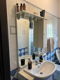 Mobiletto bagno completo, lavandino specchiera