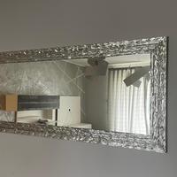 Specchio grande da parete moderno cornice argento