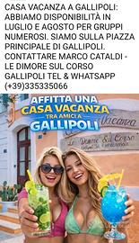 Gallipoli casa 10 posti ferragosto cel 335335066