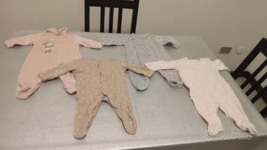Set 6 Tutine + 1 Felpa neonato 1-3 mesi