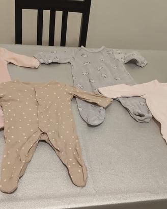 Set 6 Tutine + 1 Felpa neonato 1-3 mesi