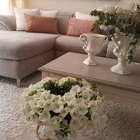 divano con penisola color perla 