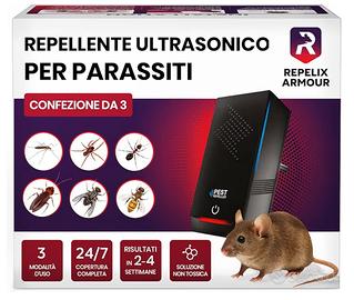 3 PZ Repellente ultrasonico per parassiti da int. 