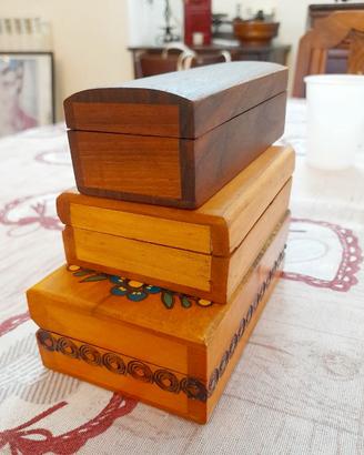 3 Scatoline Legno Vintage