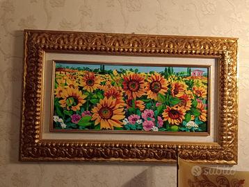 OLIO SU TELA ATHOS FACCINCANI 30 X 70 CON CORNICE