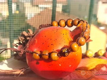 Bracciale shamballa in legno e agata matra