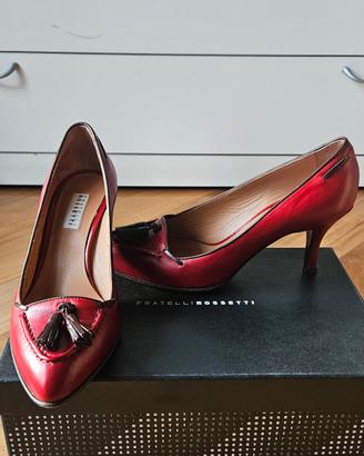 scarpe donna fratelli rossetti pelle rossa n 36,5 